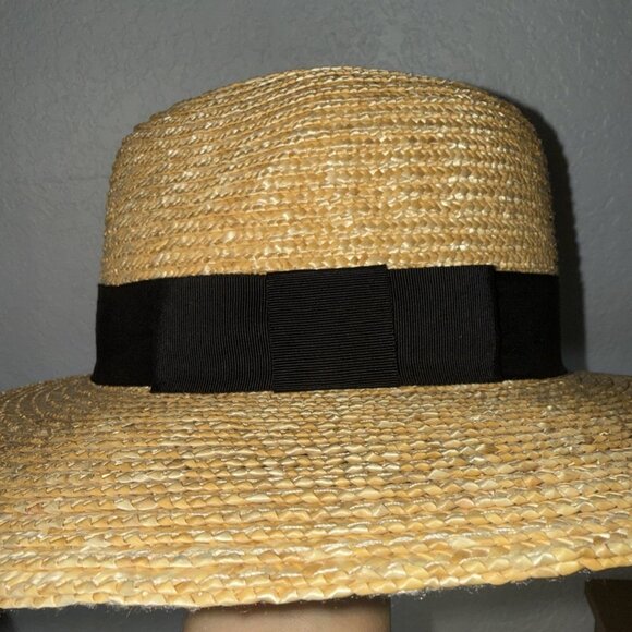 Brixton Joanna Straw Sun Hat Honey Medium Black Ribbon Accent Beach Vibes Vacay main image 6